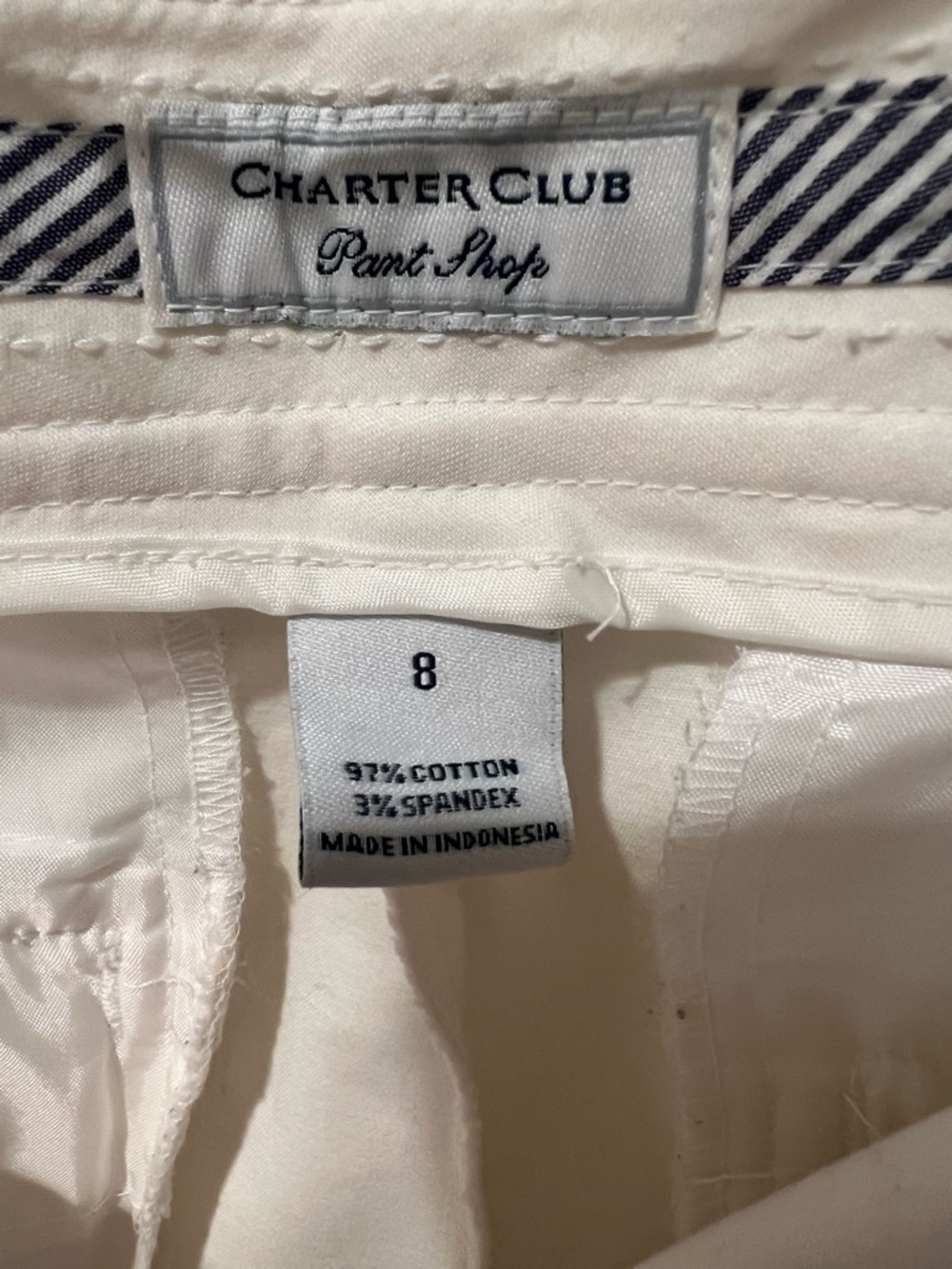 Charter Club Cream Slim Cropped Ankle Jeans women size 8 - Picture 4 of 7